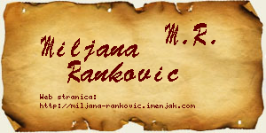 Miljana Ranković vizit kartica